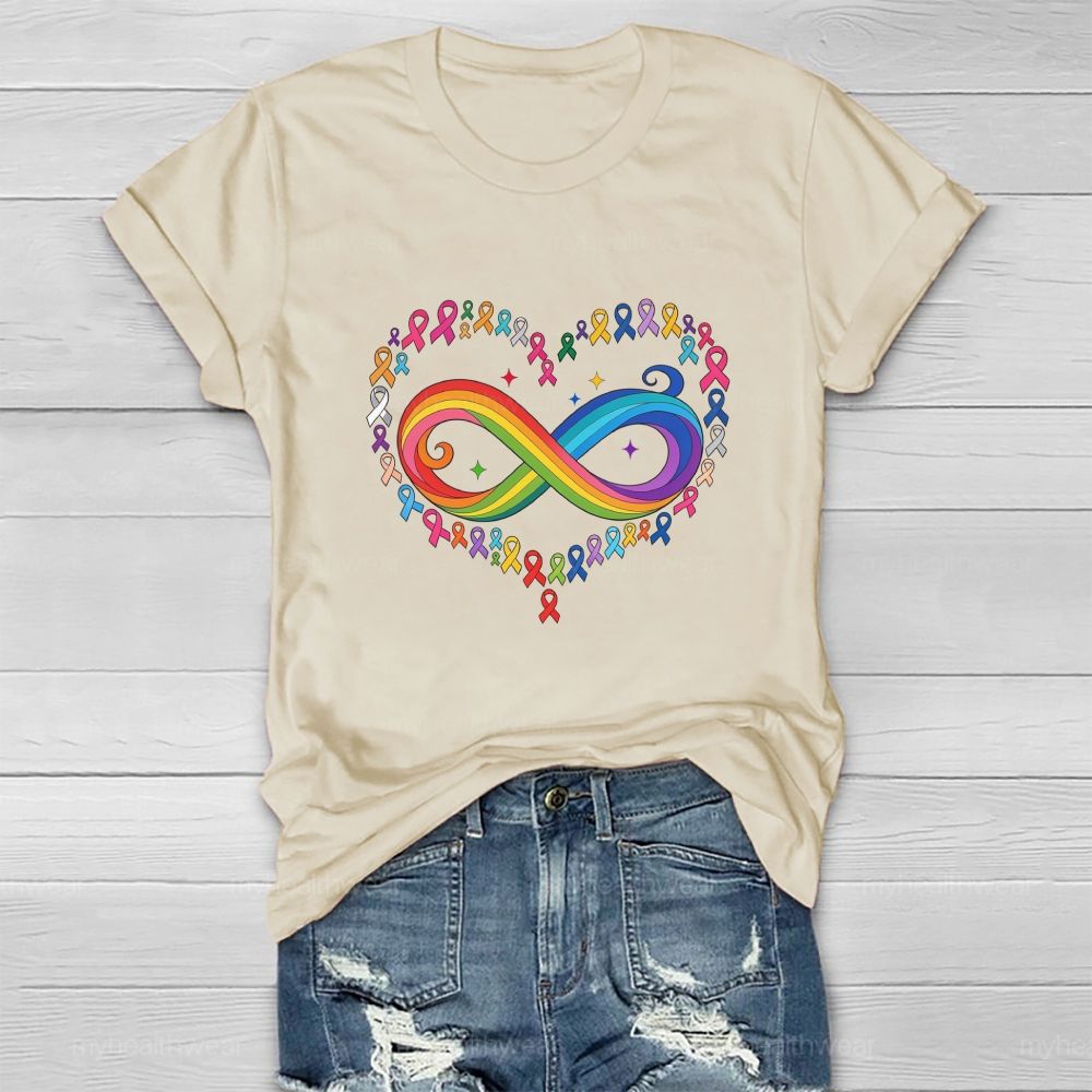 The Colorful Infinity Symbol Defeats All Diseases. Healthwear T-shirt