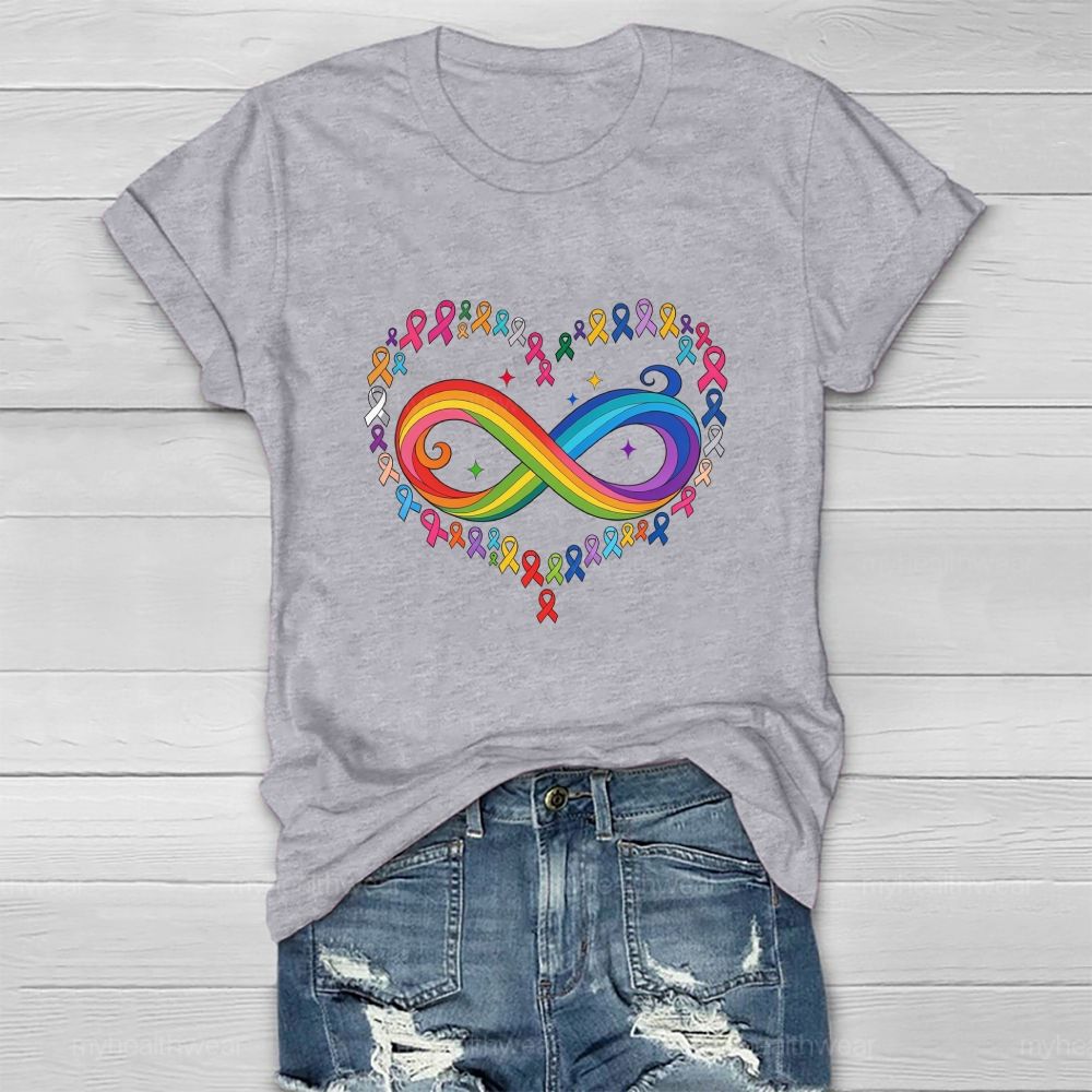 The Colorful Infinity Symbol Defeats All Diseases. Healthwear T-shirt
