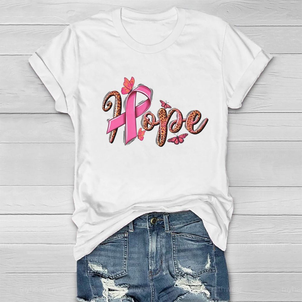 Leopard Hope Pink Butterfly Healthwear T-shirt