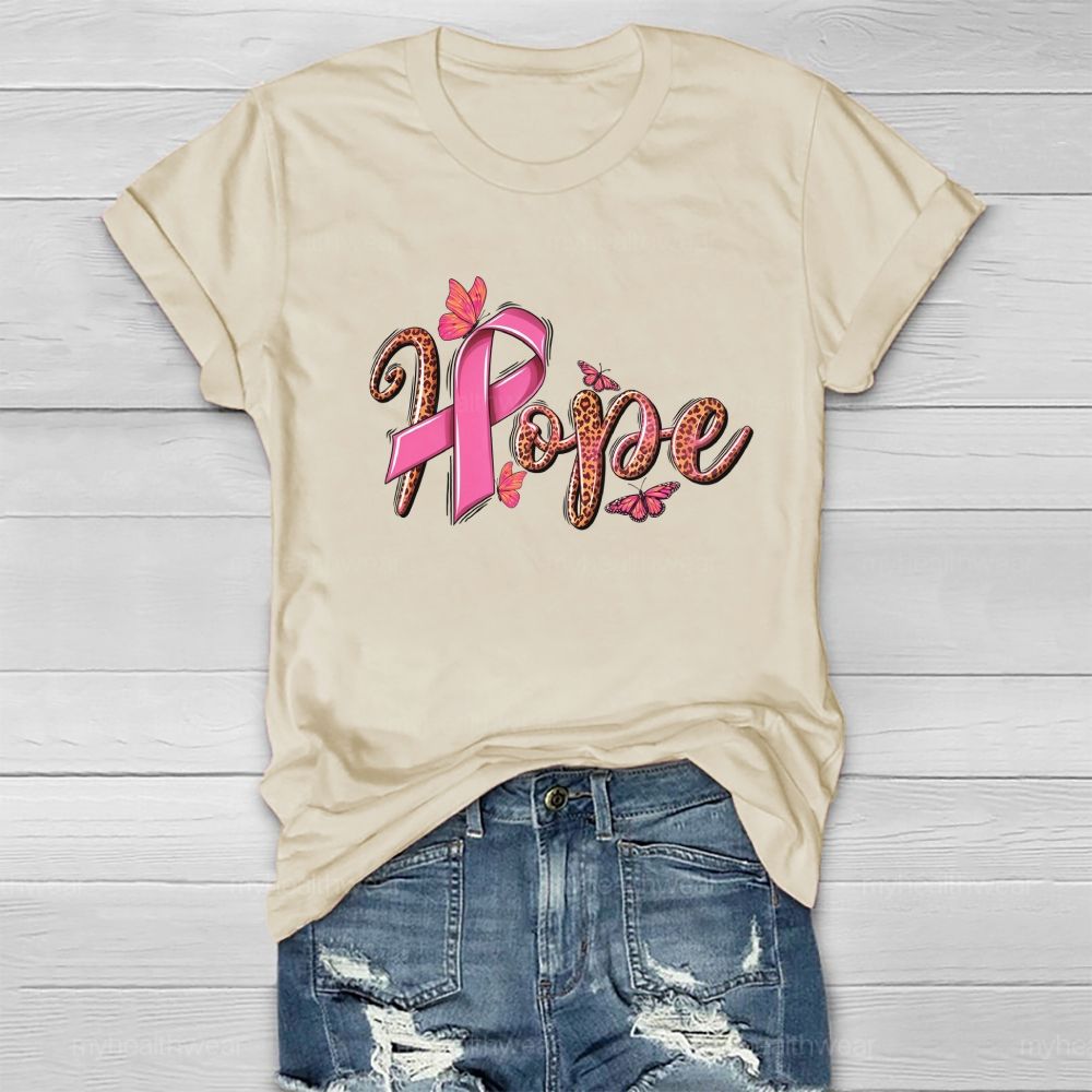 Leopard Hope Pink Butterfly Healthwear T-shirt