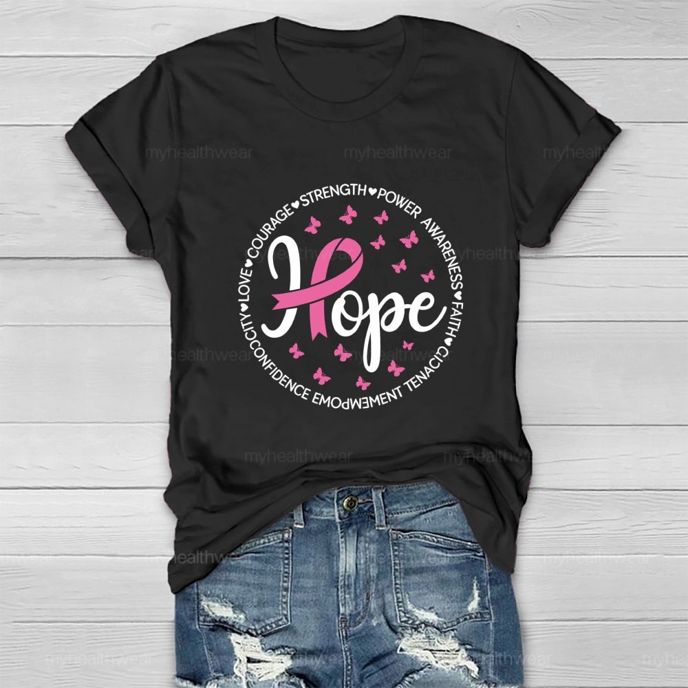 Hope Pink Butterfly Healthwear T-shirt