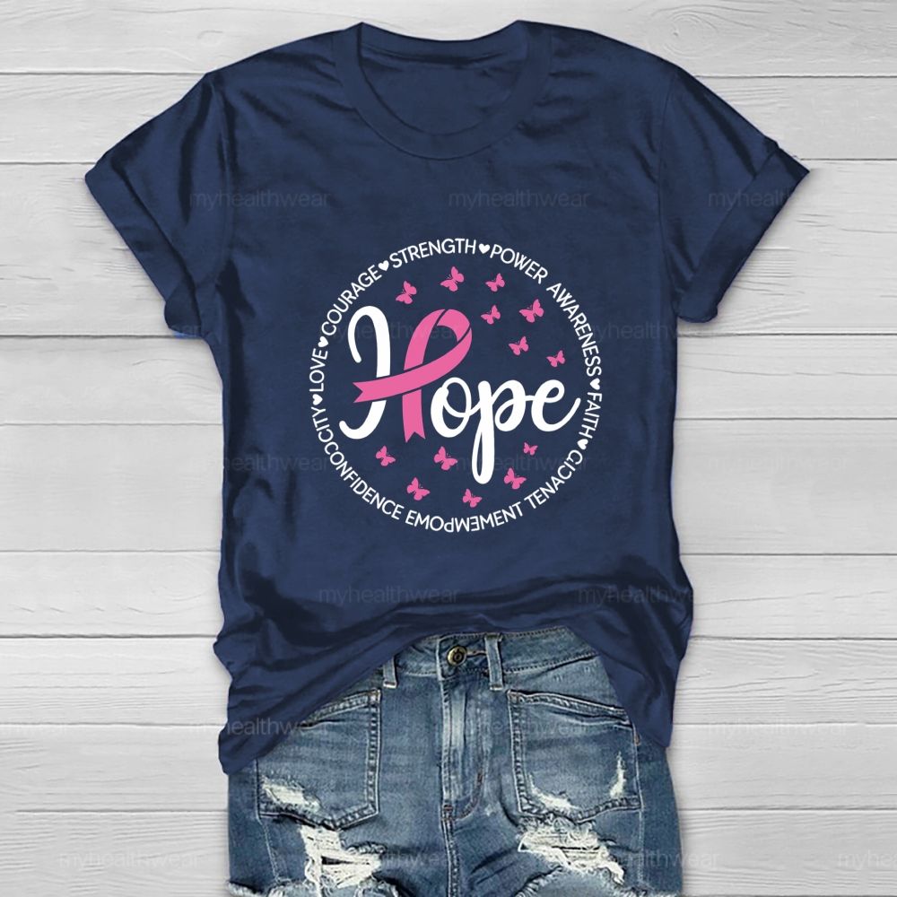 Hope Pink Butterfly Healthwear T-shirt