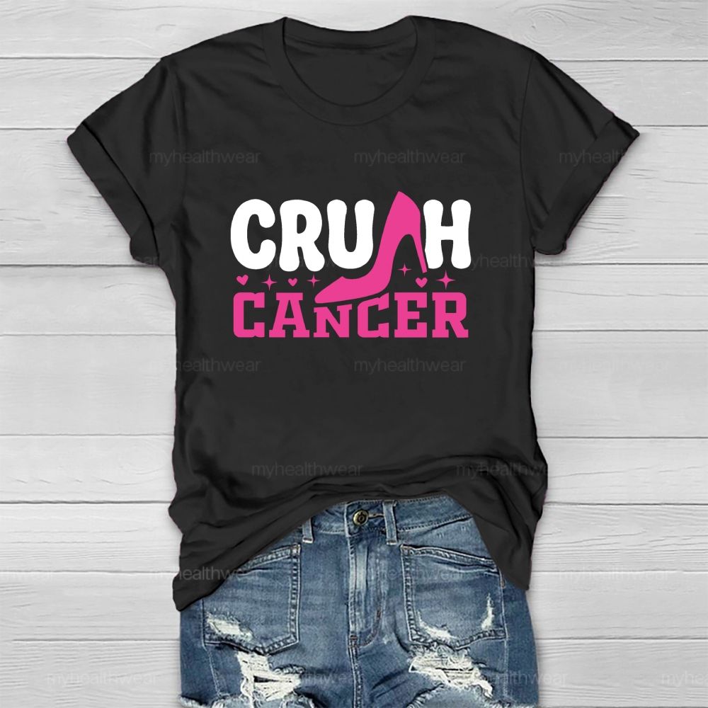Crush Cancer Pink High heel Healthwear T-shirt