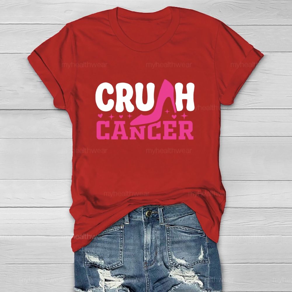 Crush Cancer Pink High heel Healthwear T-shirt