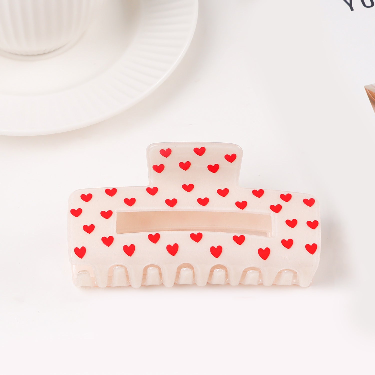 Heart-Shaped Hair Claw Clip Creative Valentine's Day Gift Shark Clip