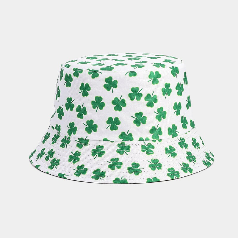 Reversible Bucket Hat With Clover Pattern