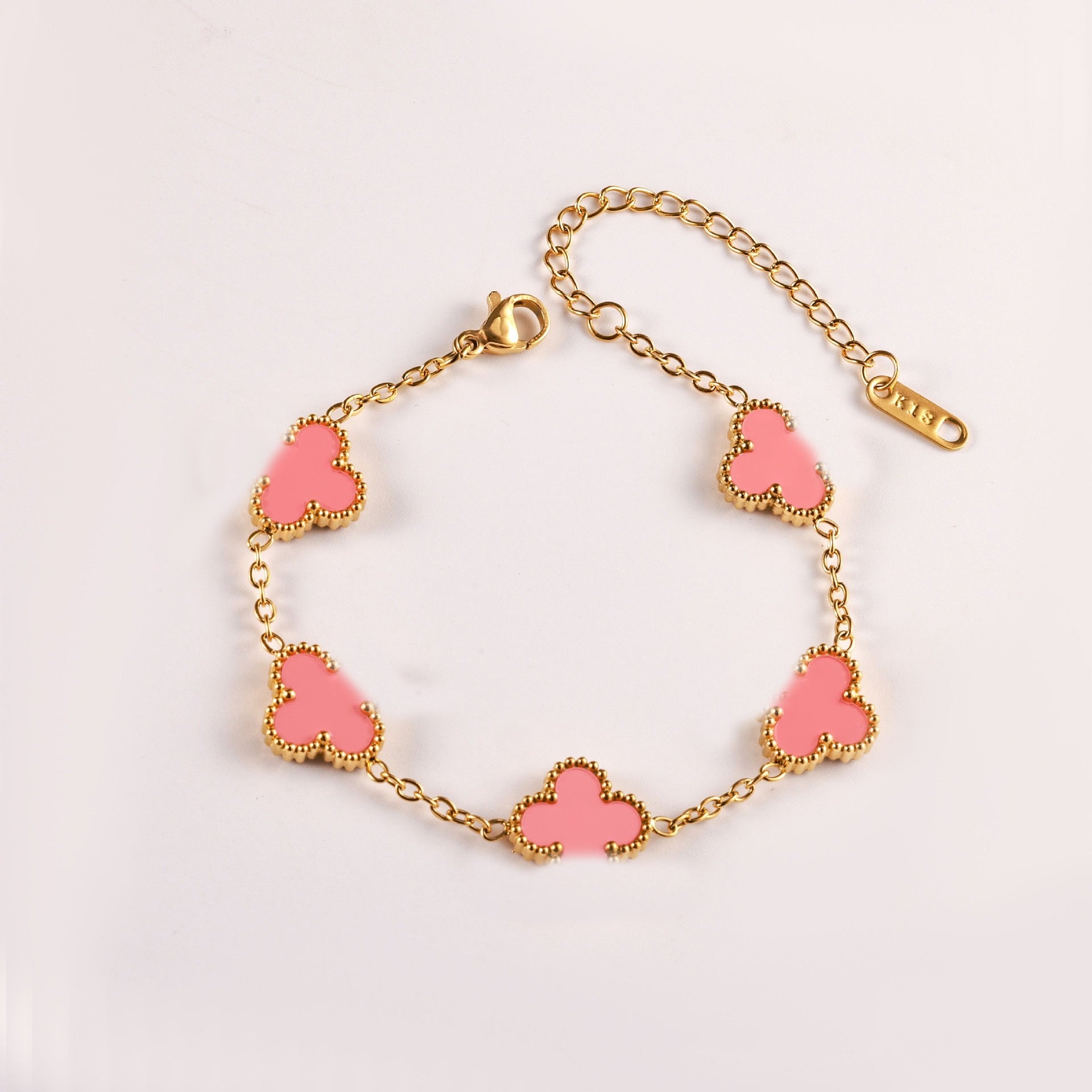 Double-Sided Mother-Of-Pearl Four-Leaf Clover Bracelet