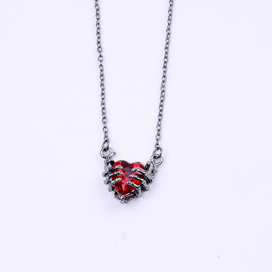 Paw Print Interlocking Heart Clavicle Chain