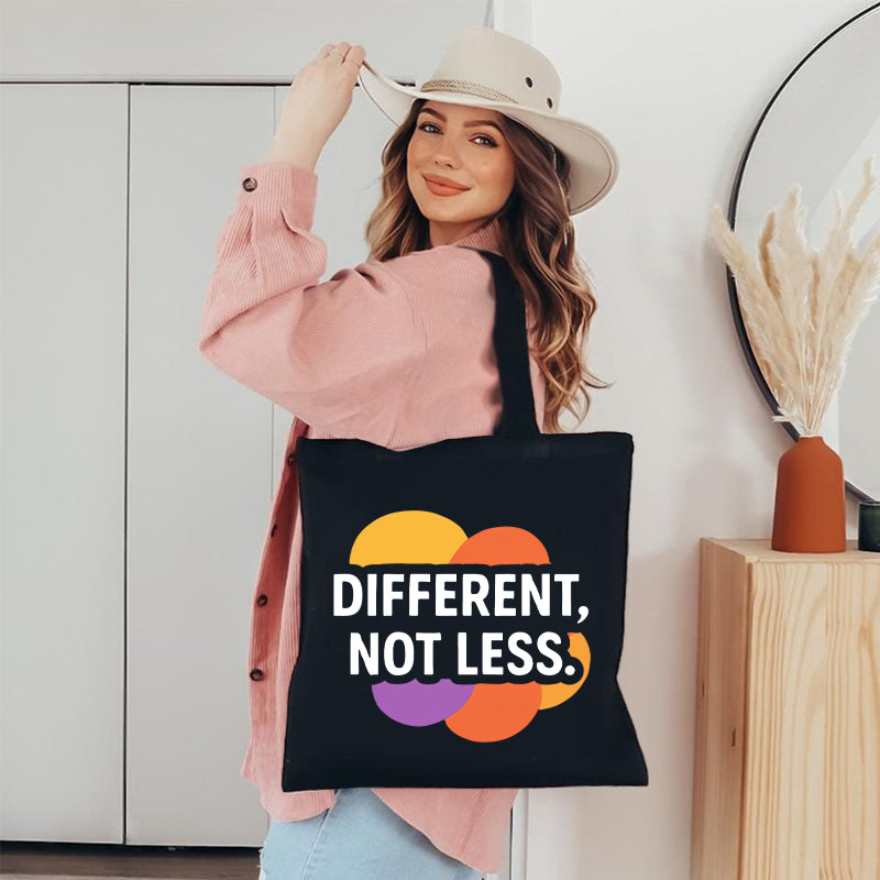 Different Not Less Canvas Tote Bag