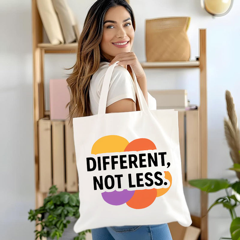 Different Not Less Canvas Tote Bag