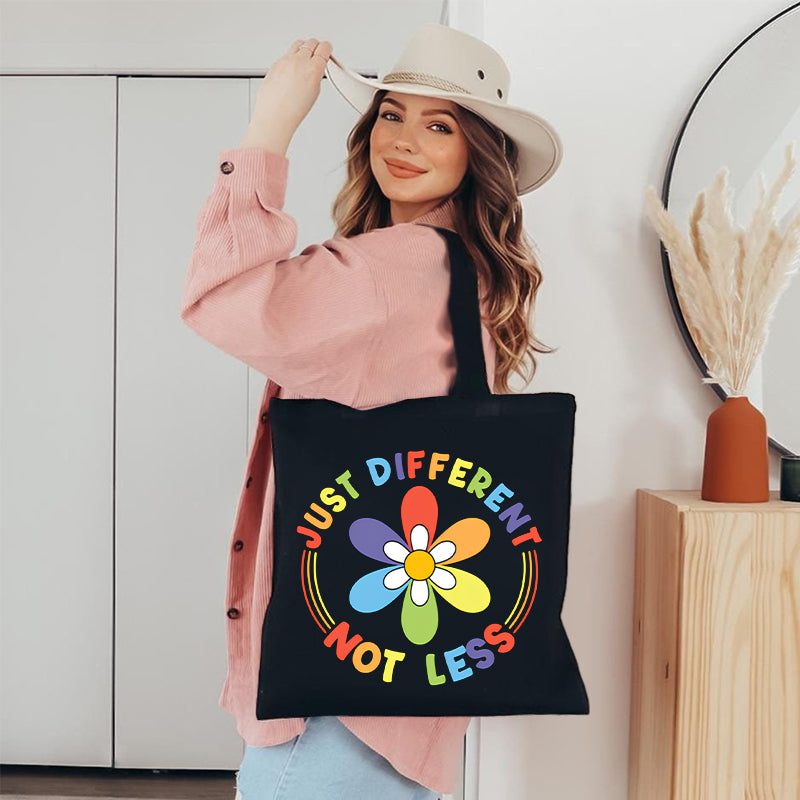 Just Different Not Less Canvas Tote Bag