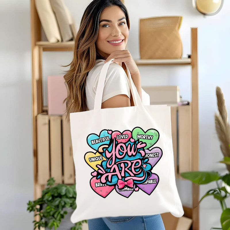 You Are Kind Brave  Loved Beautiful Canvas Tote Bag