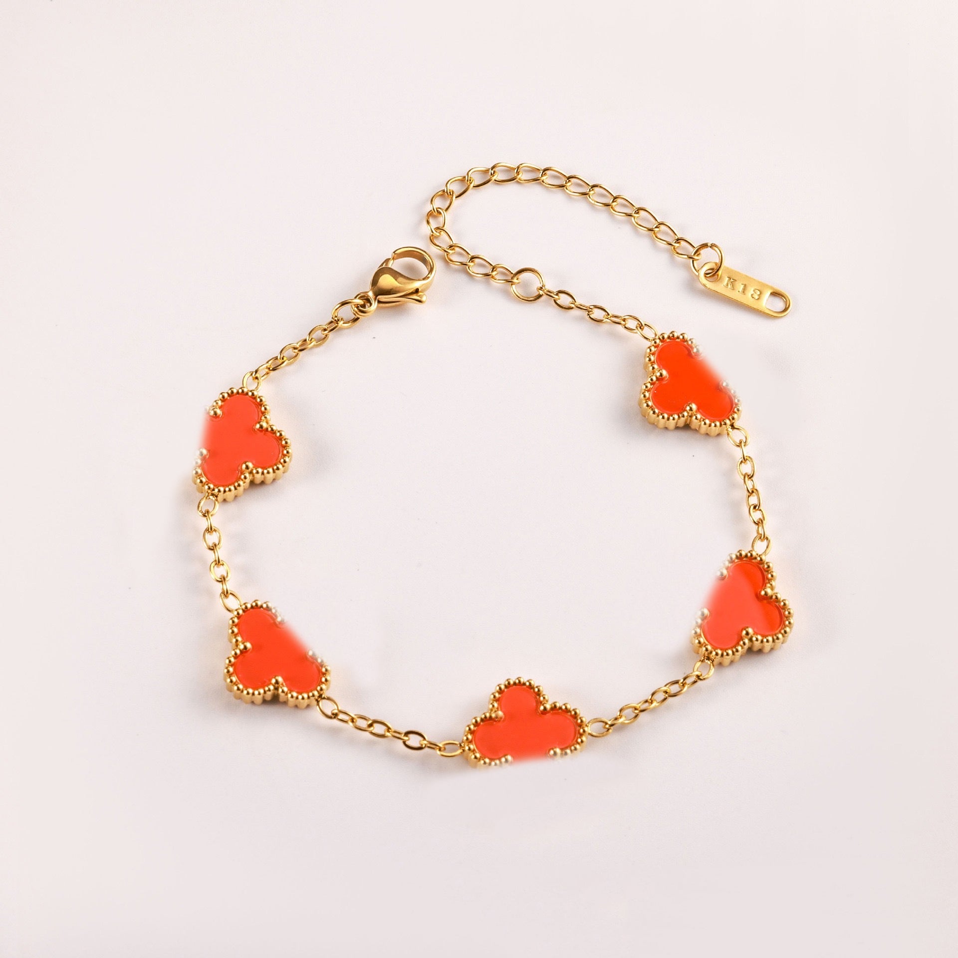 Double-Sided Mother-Of-Pearl Four-Leaf Clover Bracelet