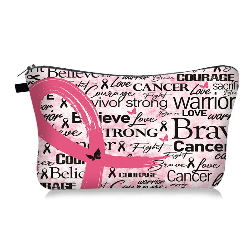 Caring For Women Makeup Bag With Pink Ribbon