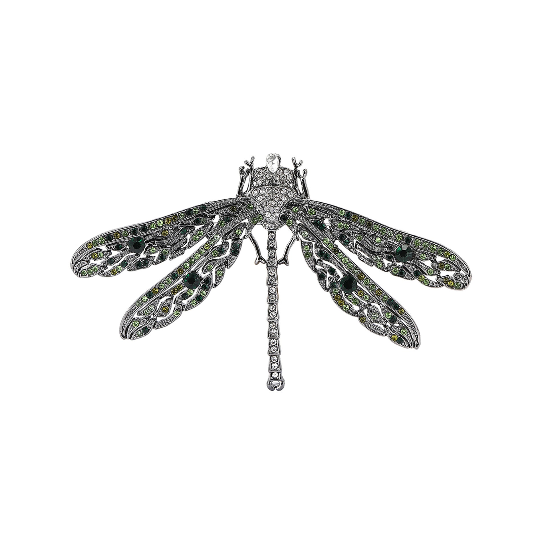 Vintage Alloy Rhinestone Dragonfly Brooch