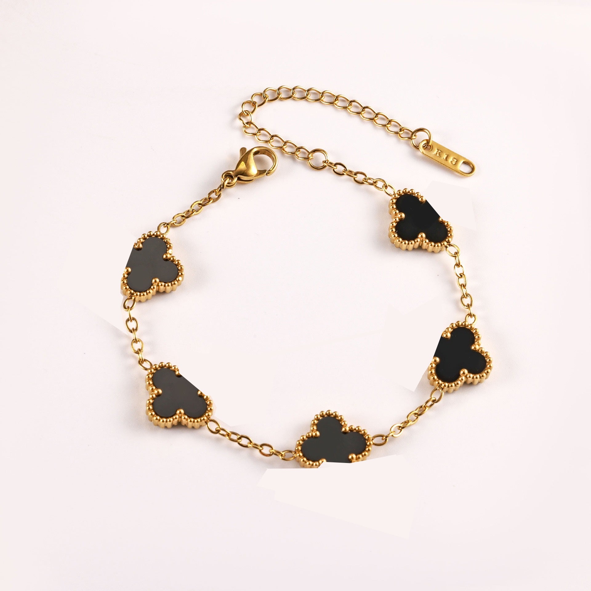 Double-Sided Mother-Of-Pearl Four-Leaf Clover Bracelet