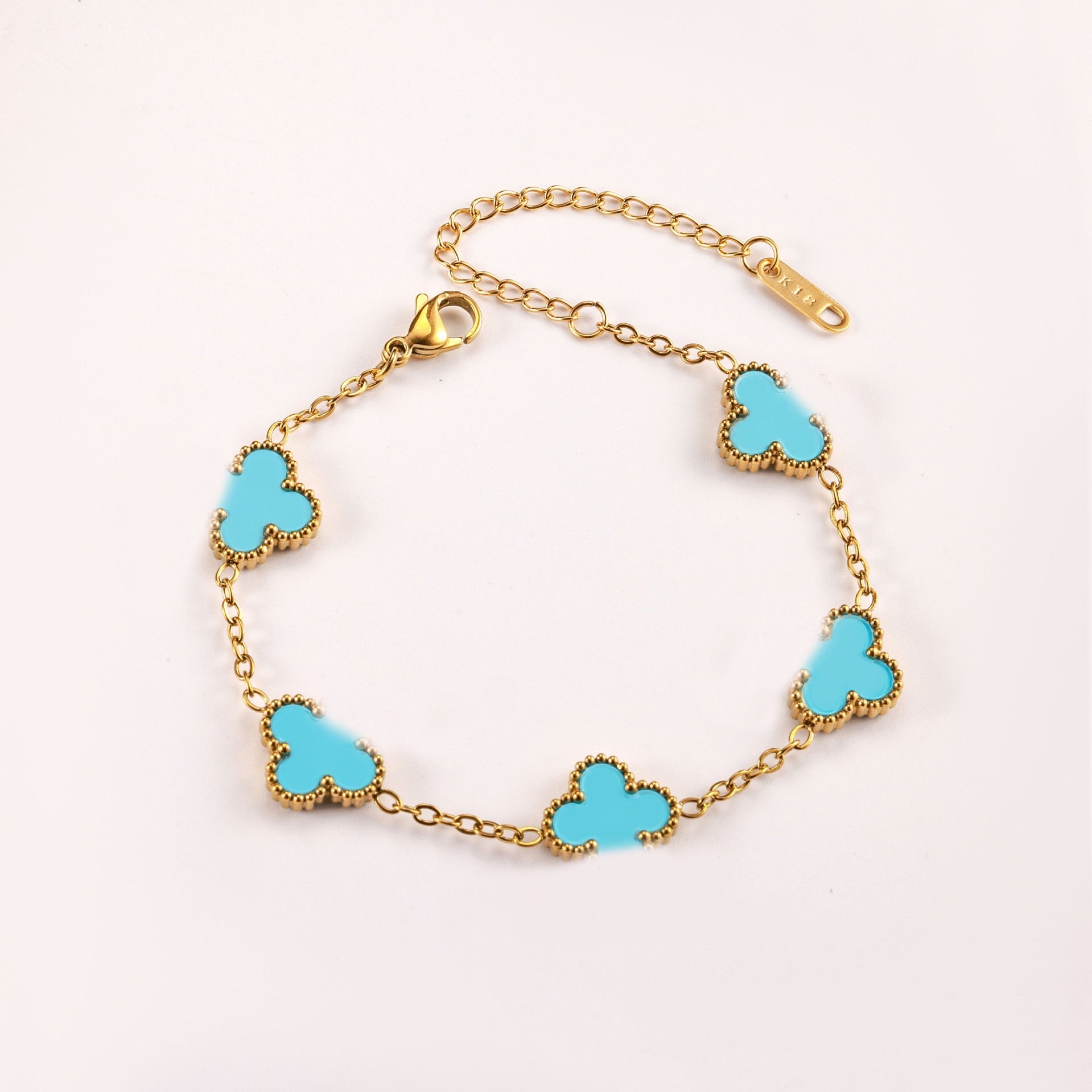Double-Sided Mother-Of-Pearl Four-Leaf Clover Bracelet